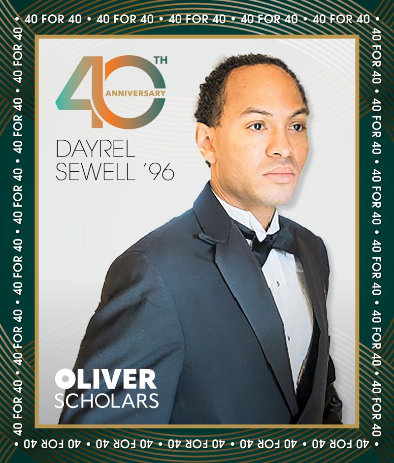 Dayrel Sewell, Esq., MPH Joins Oliver Scholars Exclusive 40-for-40 Club